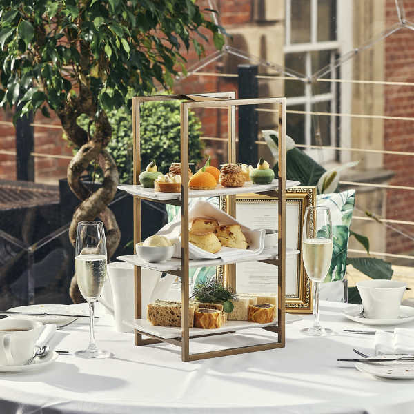 a table with food on it