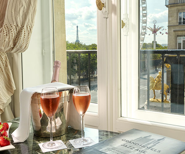 two glasses of wine on a table