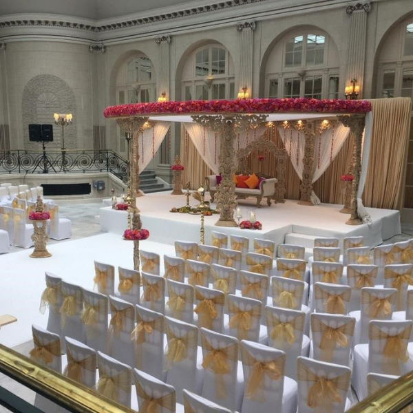 a wedding ceremony set up