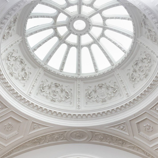 a ceiling with a skylight