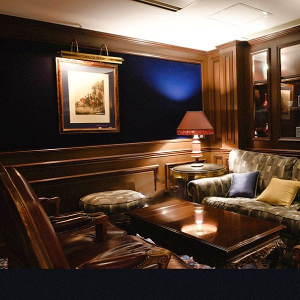 a room with a couch and a table