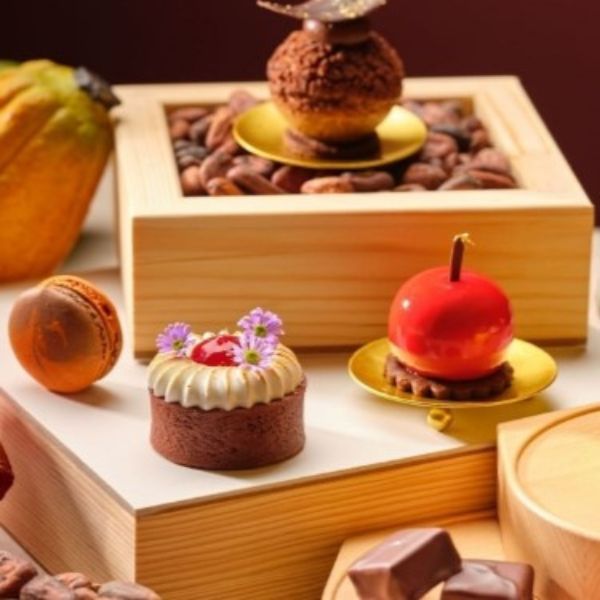 a group of desserts in a box