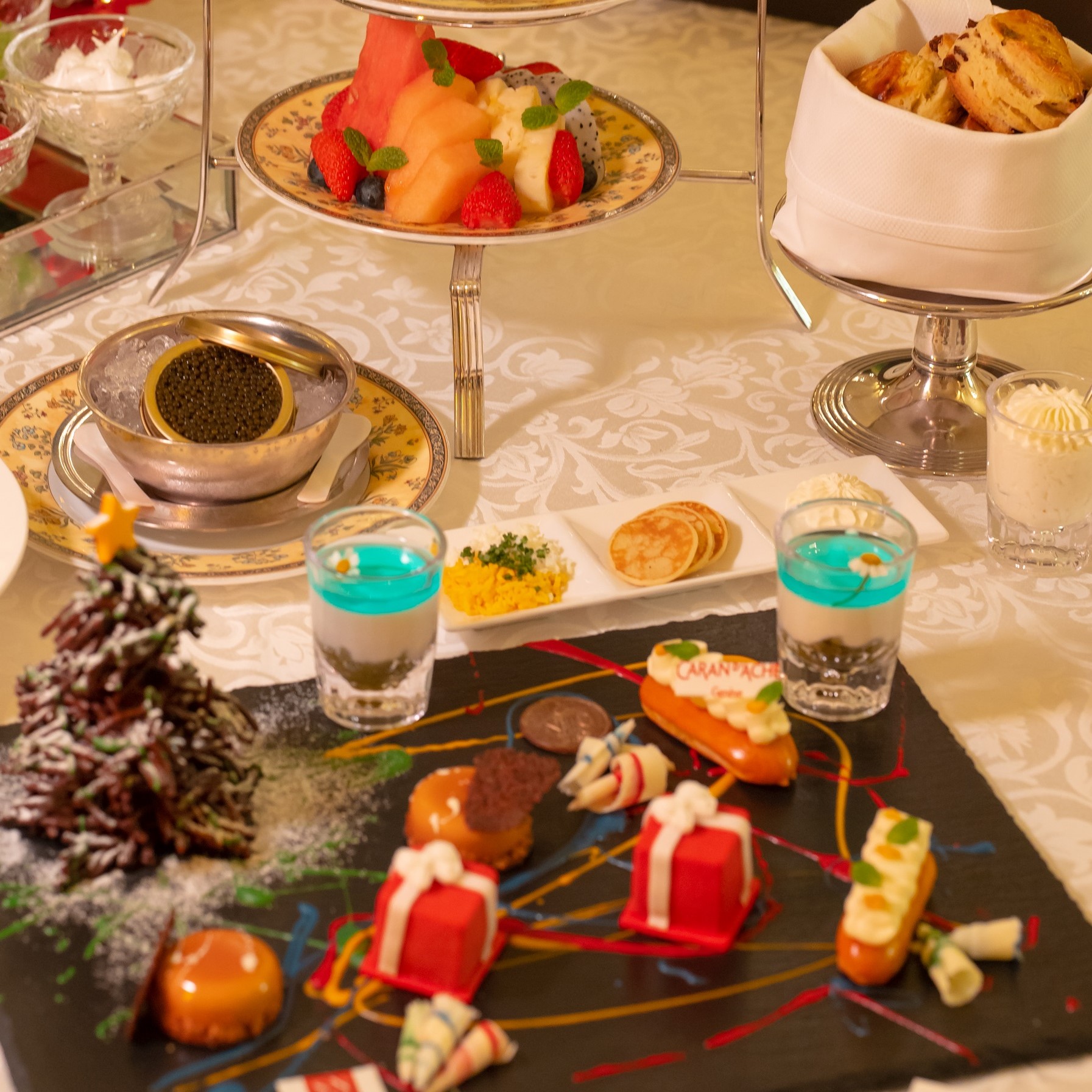 a table with food on it