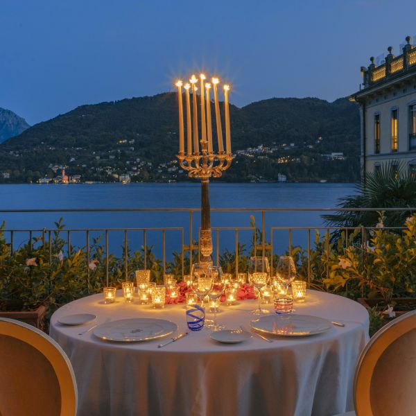 a table with candles on it