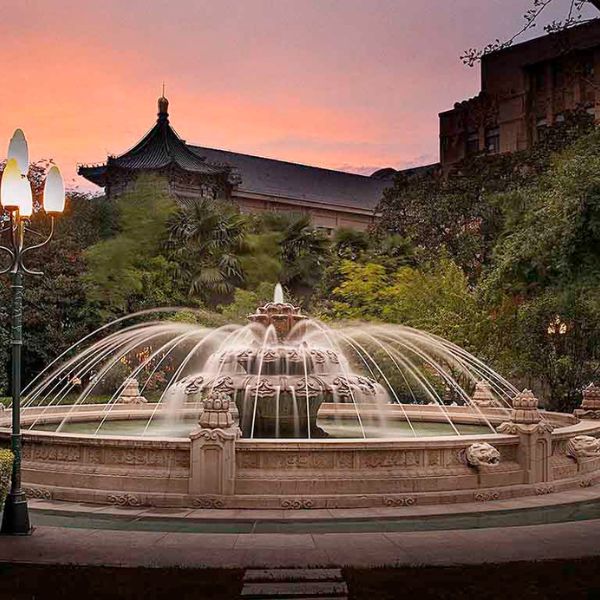 a fountain in a park