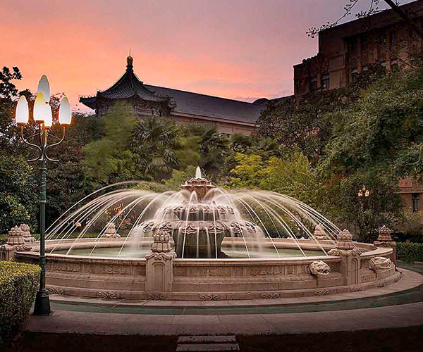 a fountain in a park