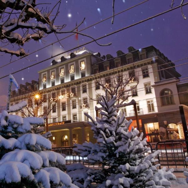 a building with snow on the ground