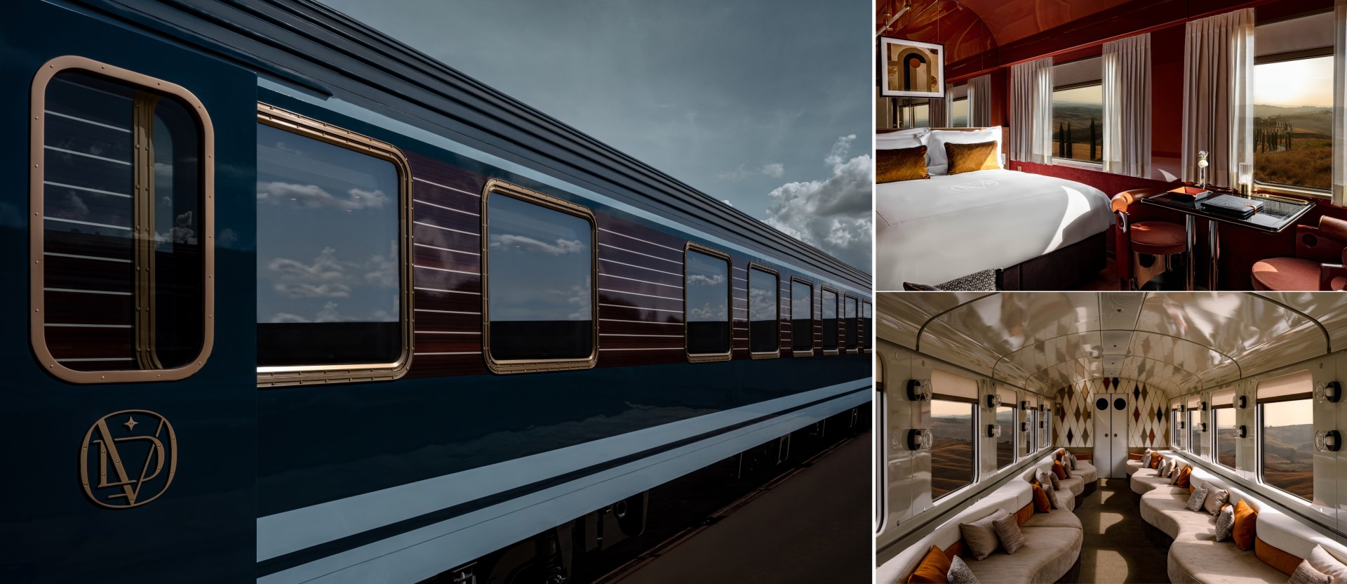 a collage of a train
