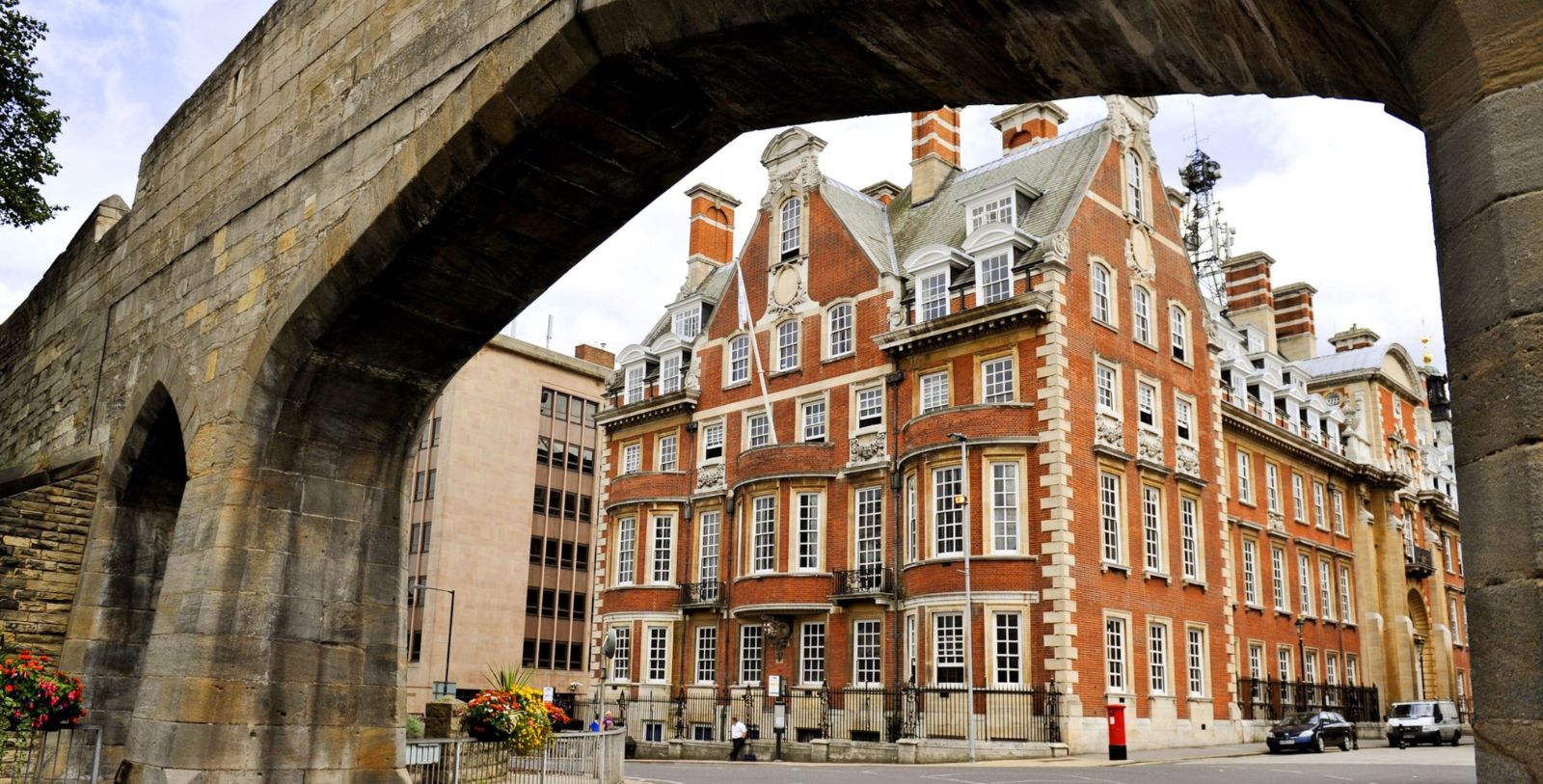 a building under a bridge