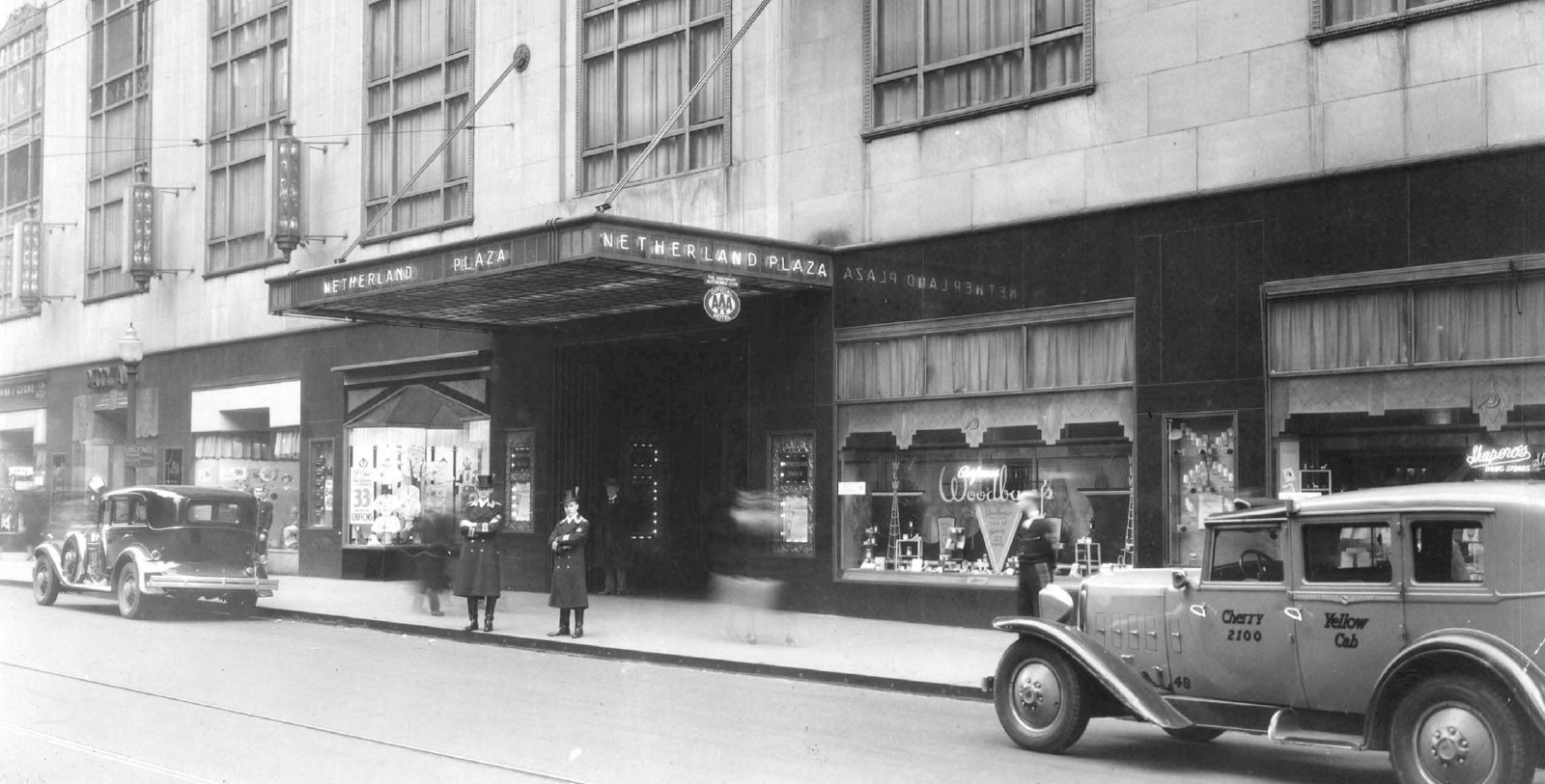 a group of people outside a building