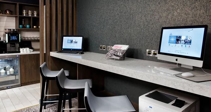 a computer on a counter