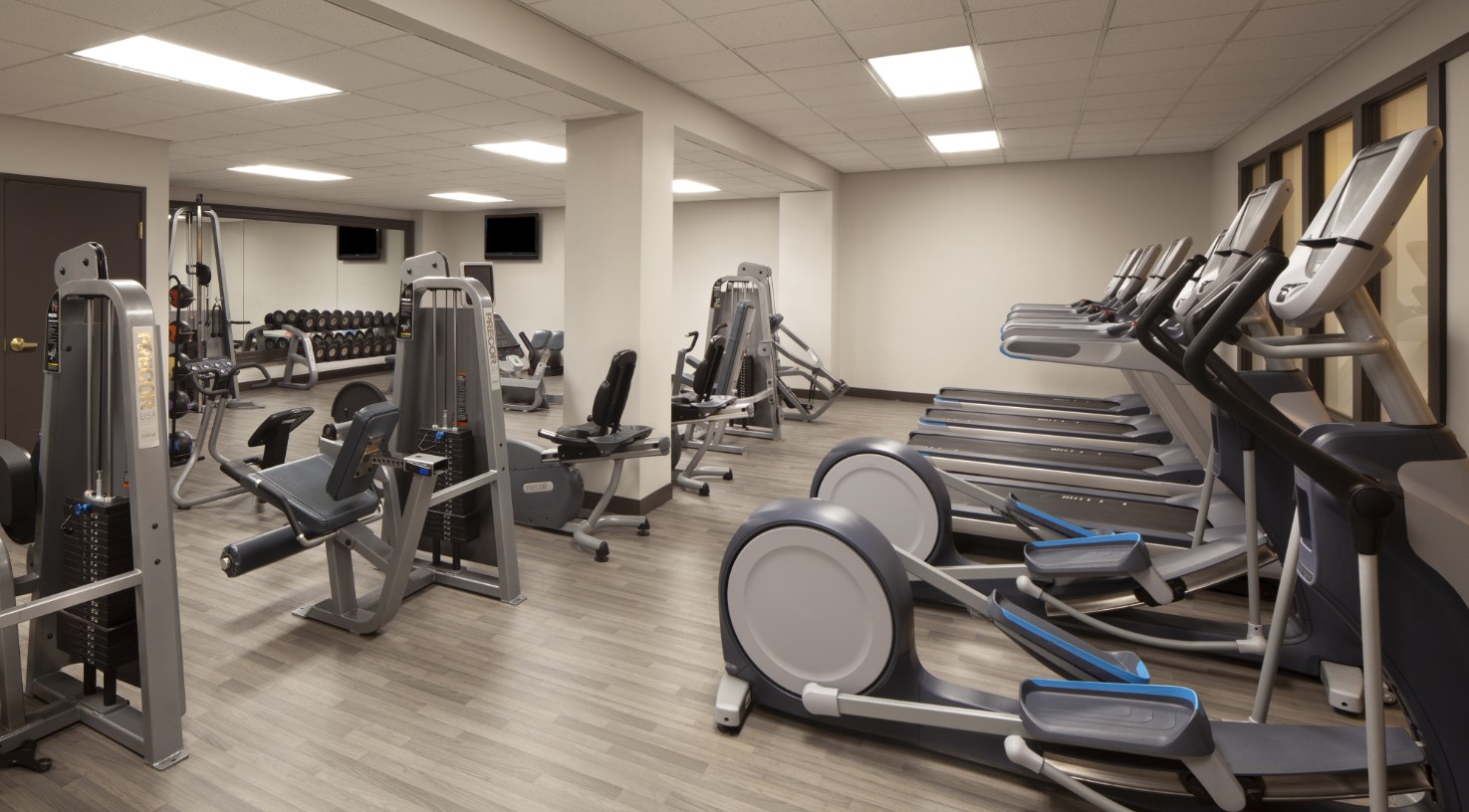 a room with exercise equipment