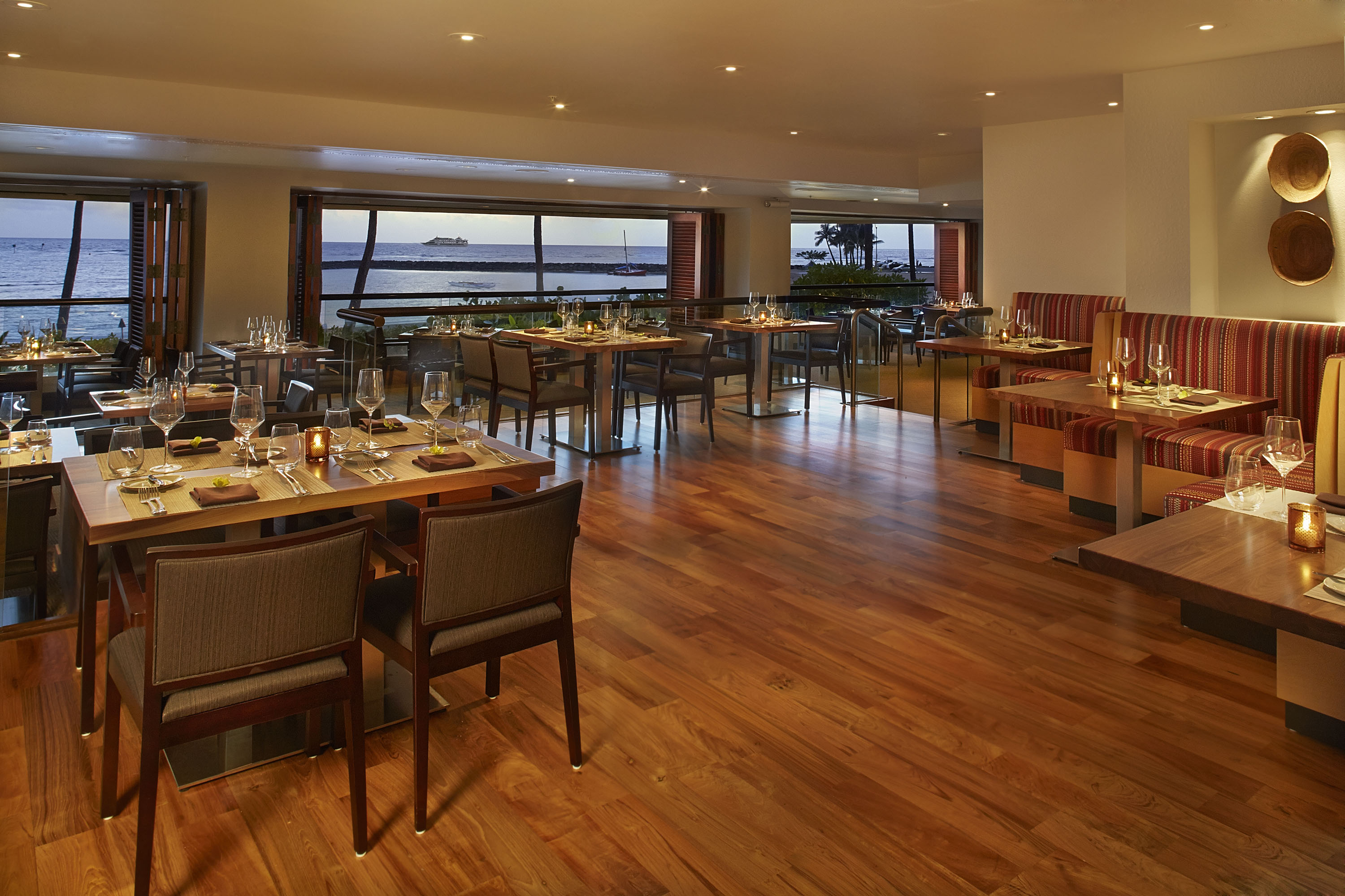 a room with tables and chairs