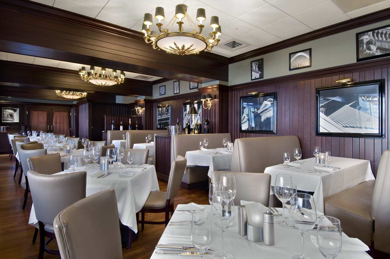 a restaurant with tables and chairs