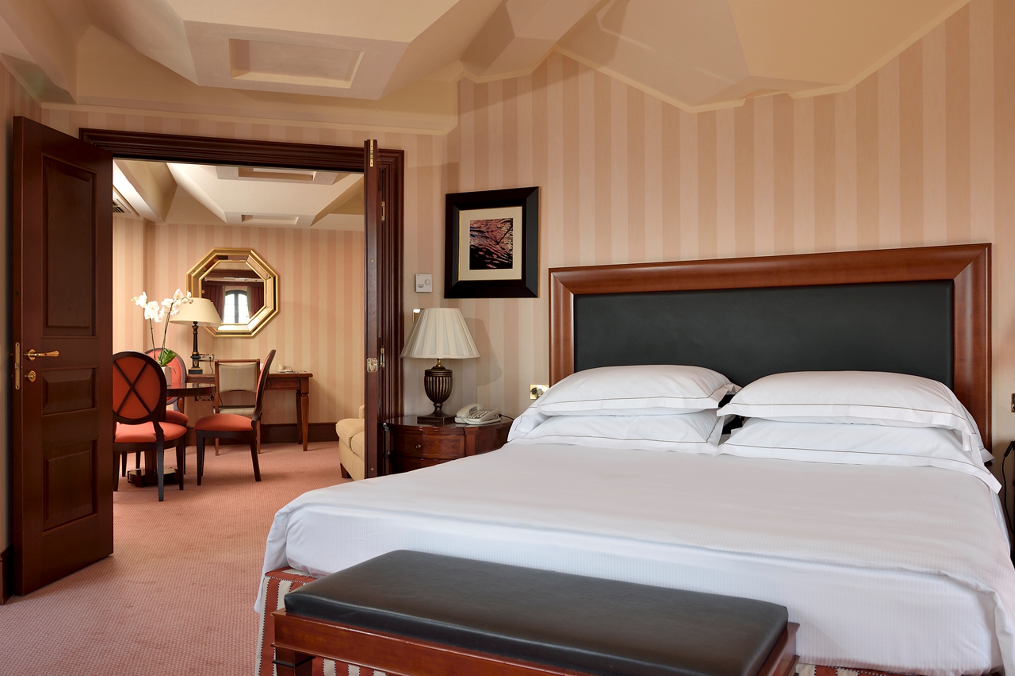 a bed in a room