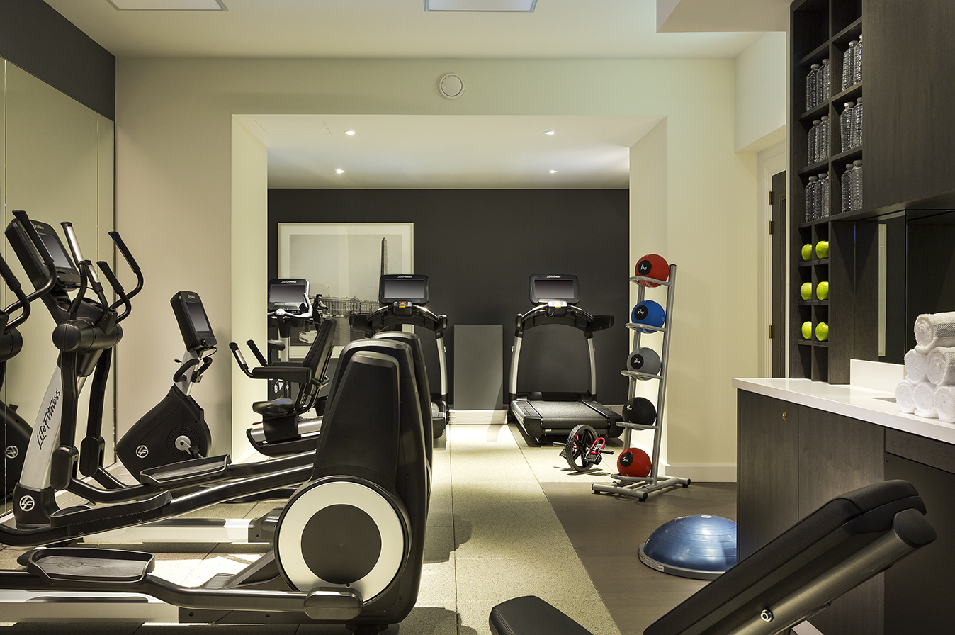 a room with exercise equipment