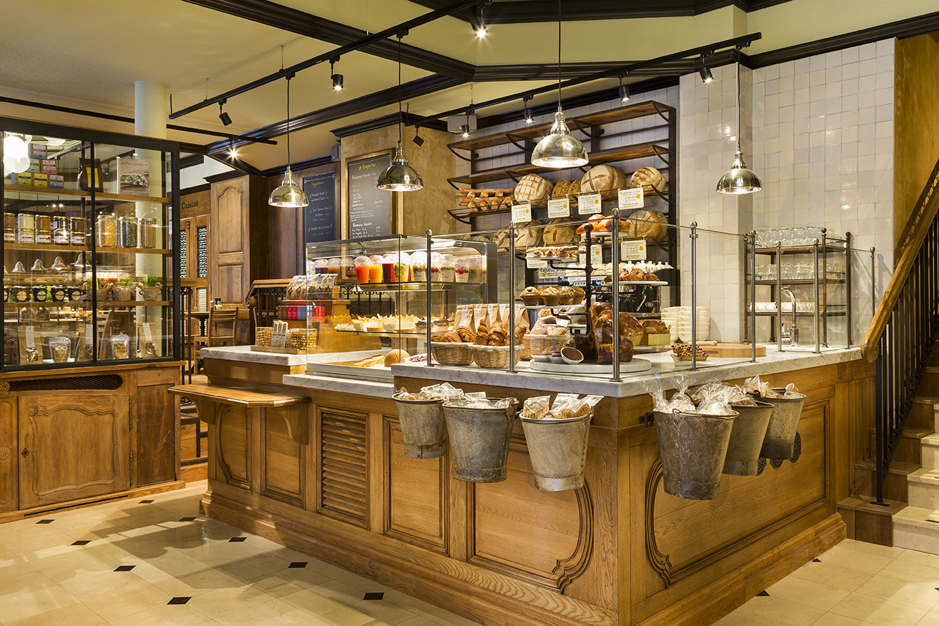 a bakery with different types of food