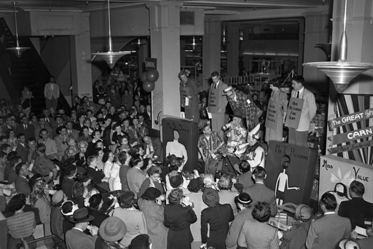 a group of people in a room
