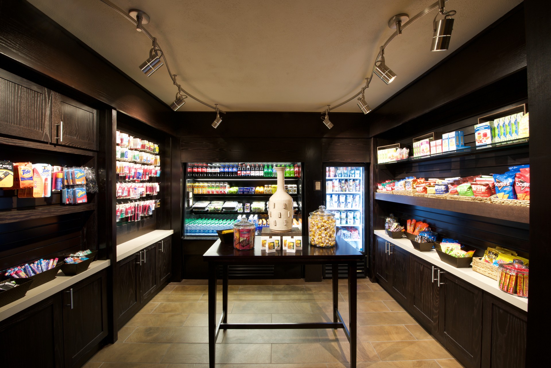 a store with shelves of food and drinks