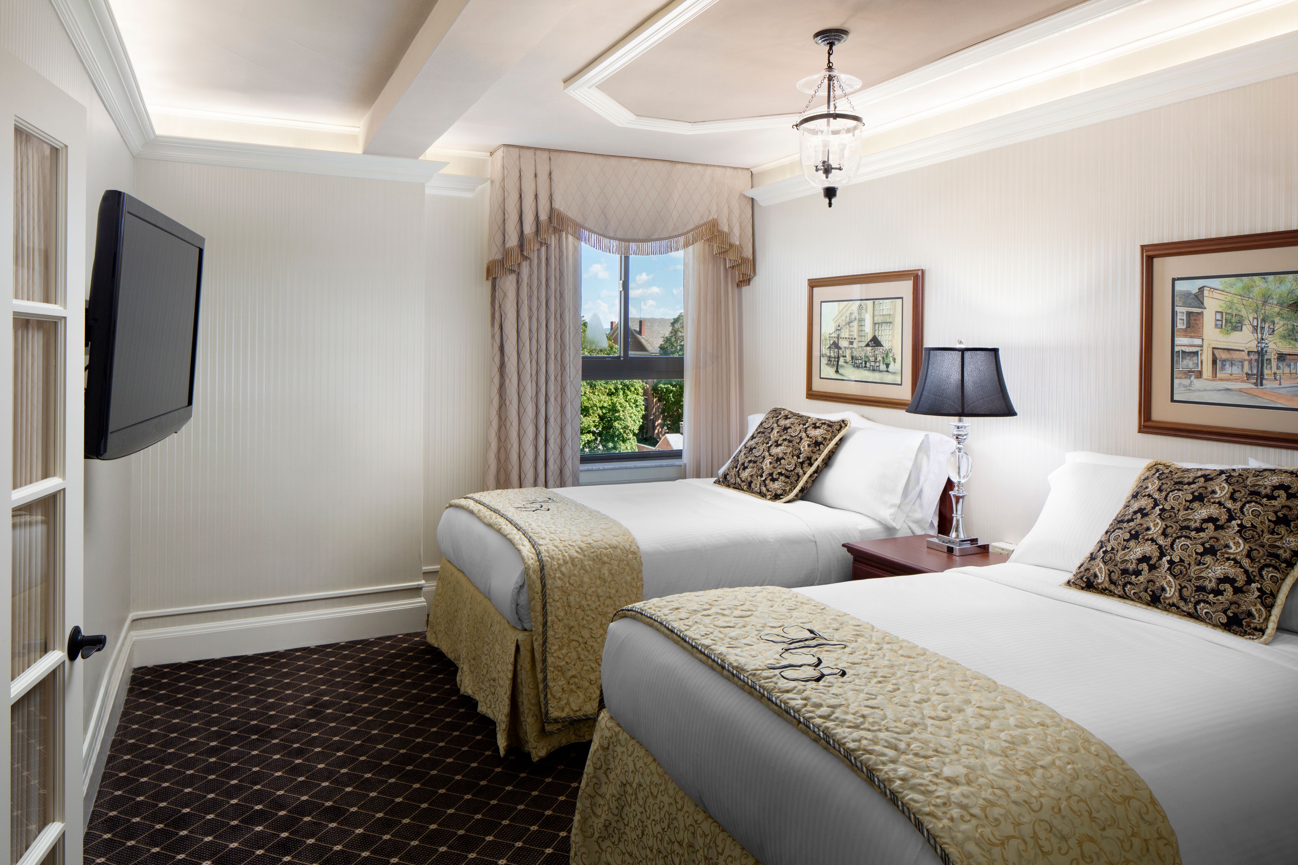 a room with two beds