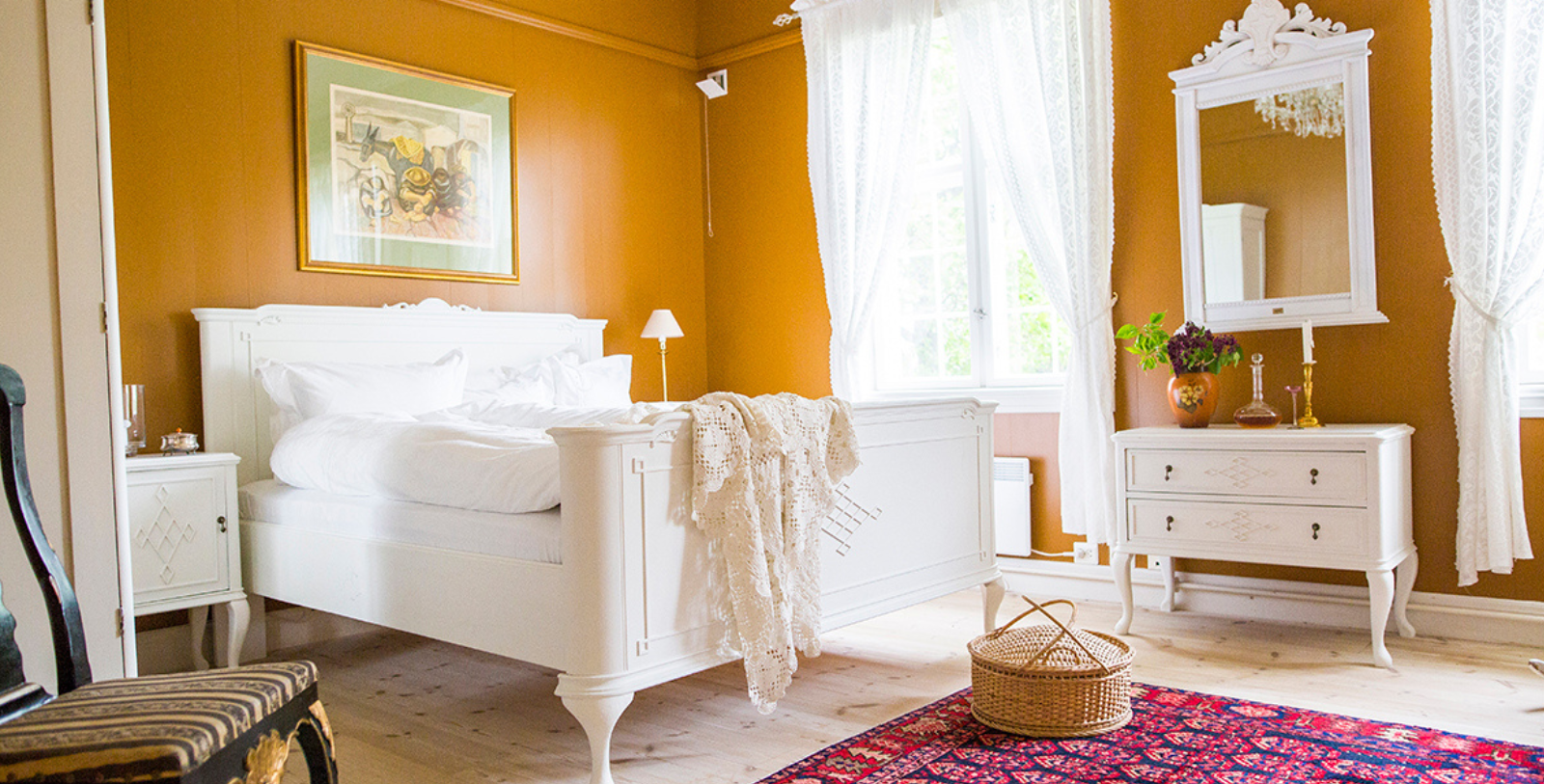 a white bed in a room