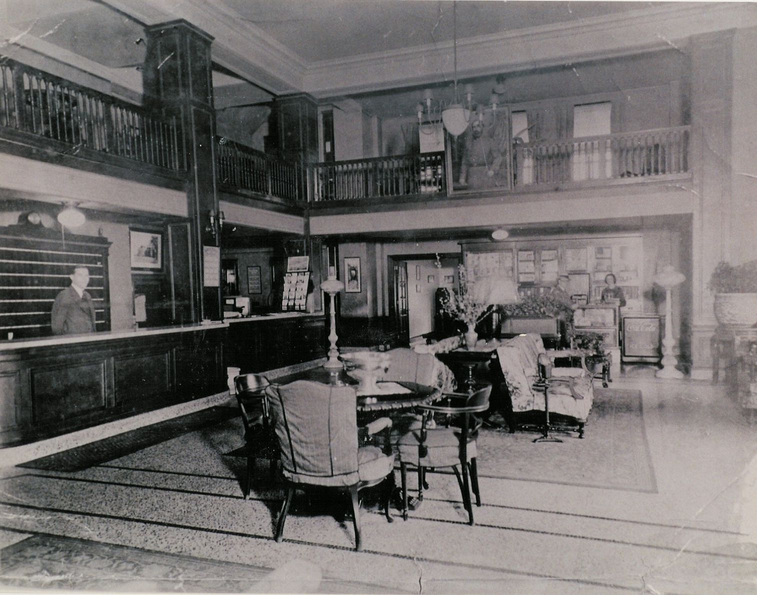 a room with a table and chairs
