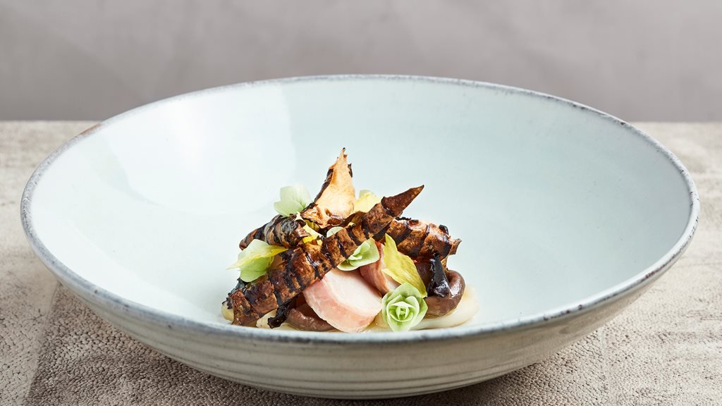 a plate of food on a table