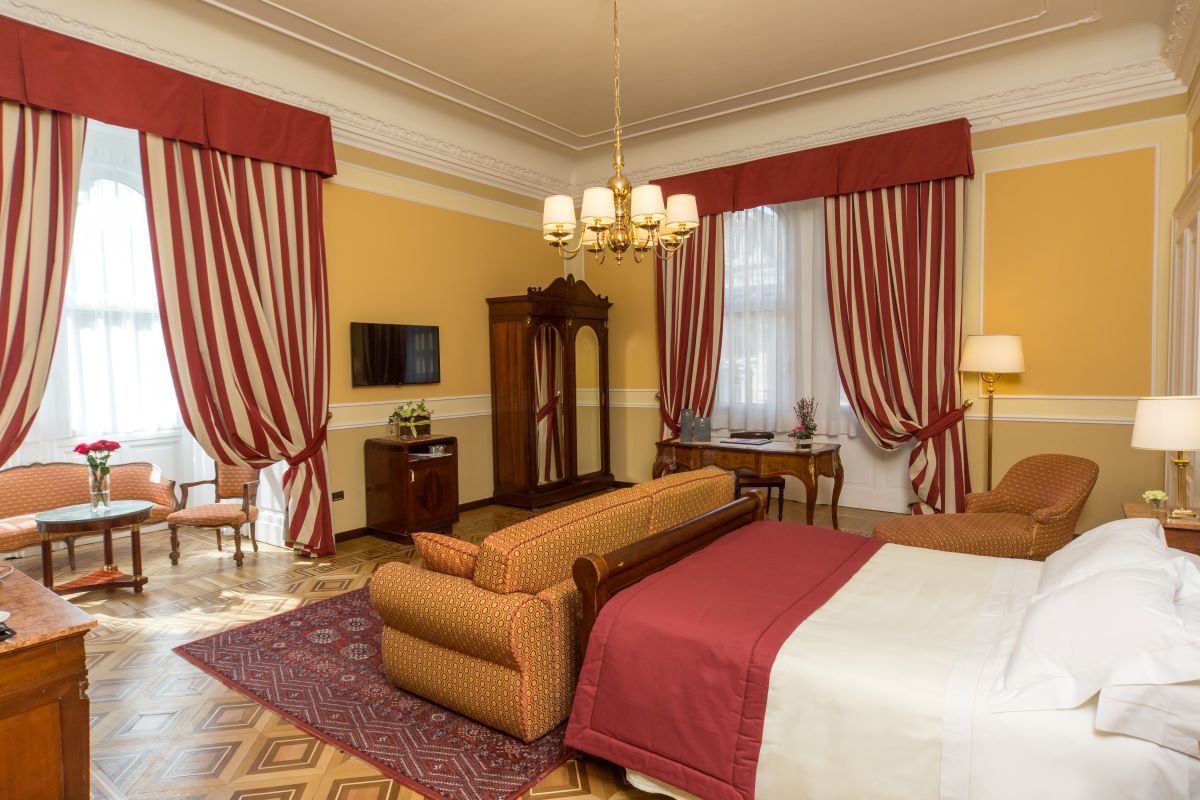 a room with a bed and a couch