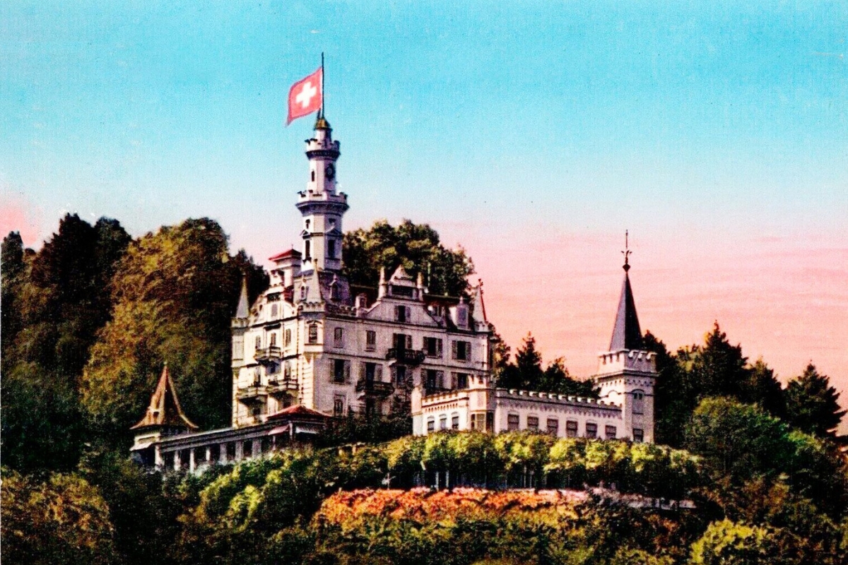 a castle with a flag on top