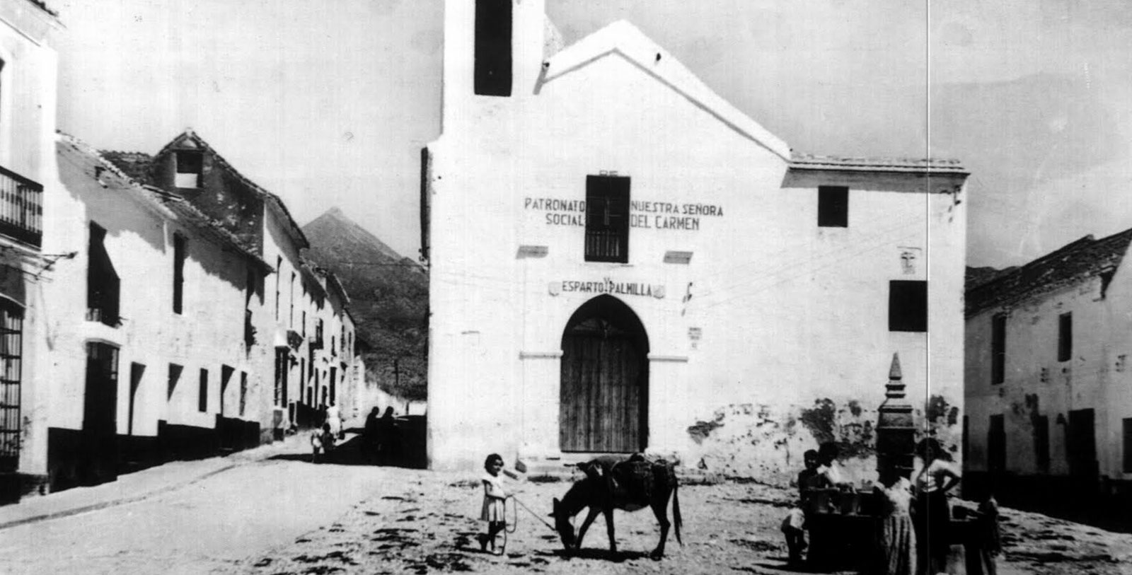 a donkey in front of a building