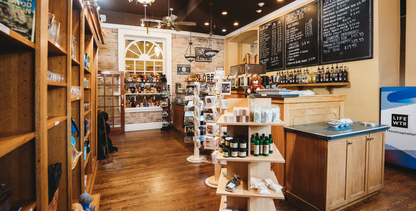 a store with shelves and shelves with products