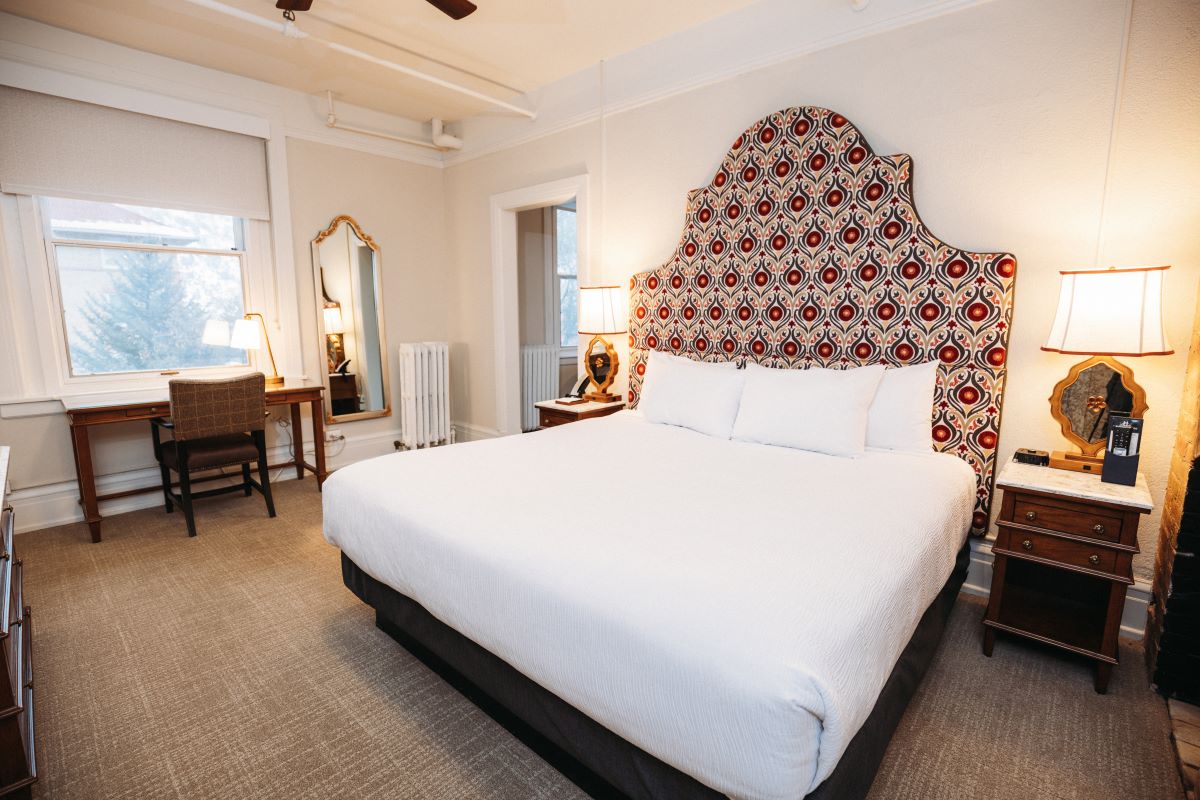 a bed in a room
