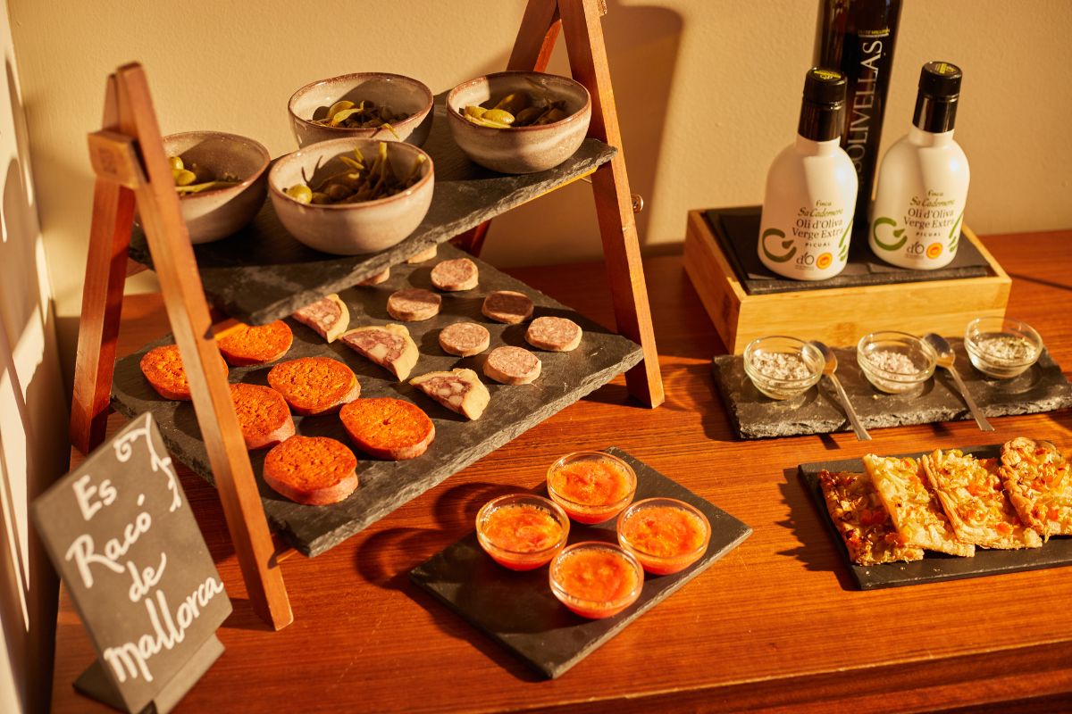 a tray of food on a table