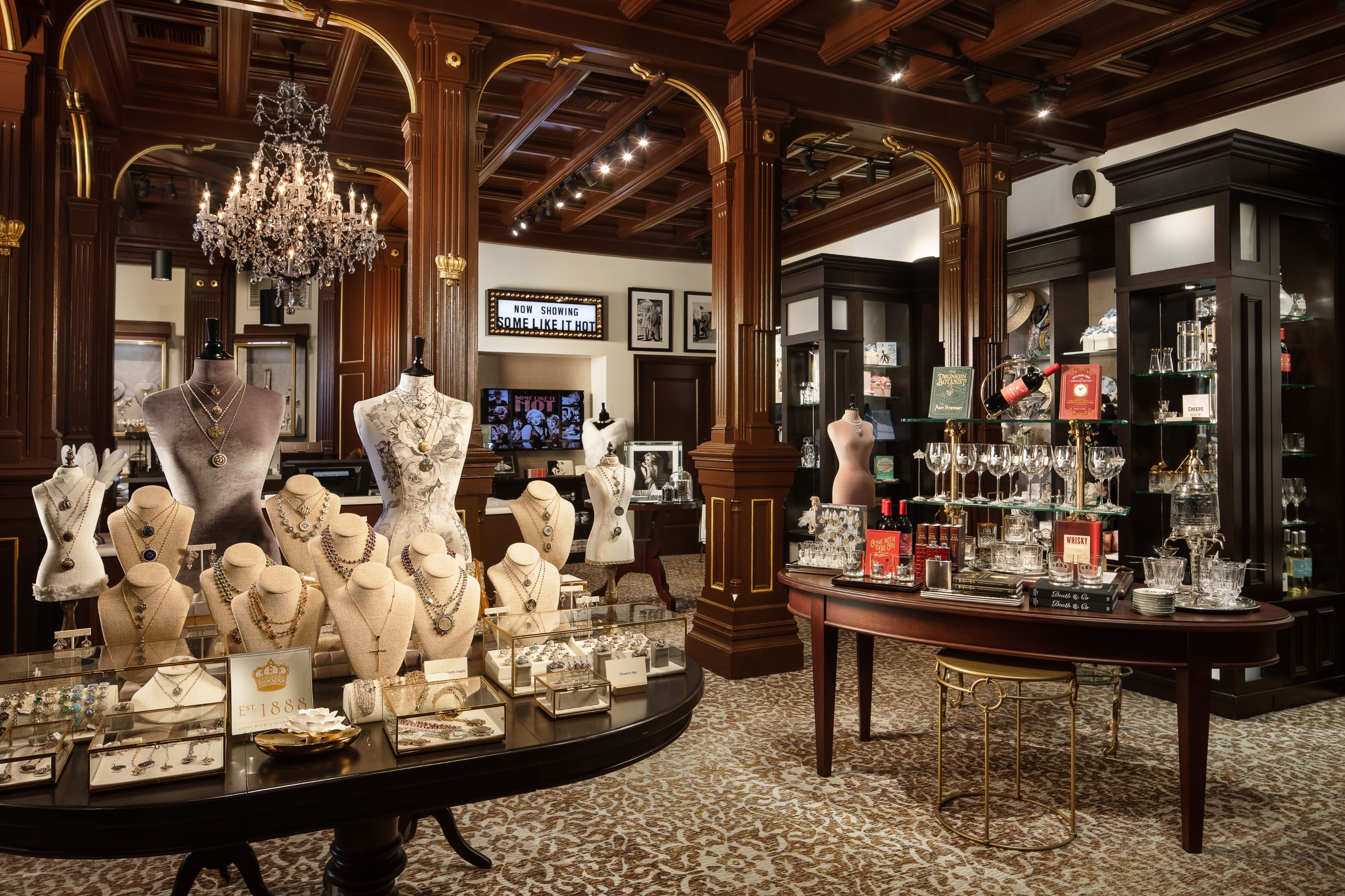 a store with mannequins and jewelry