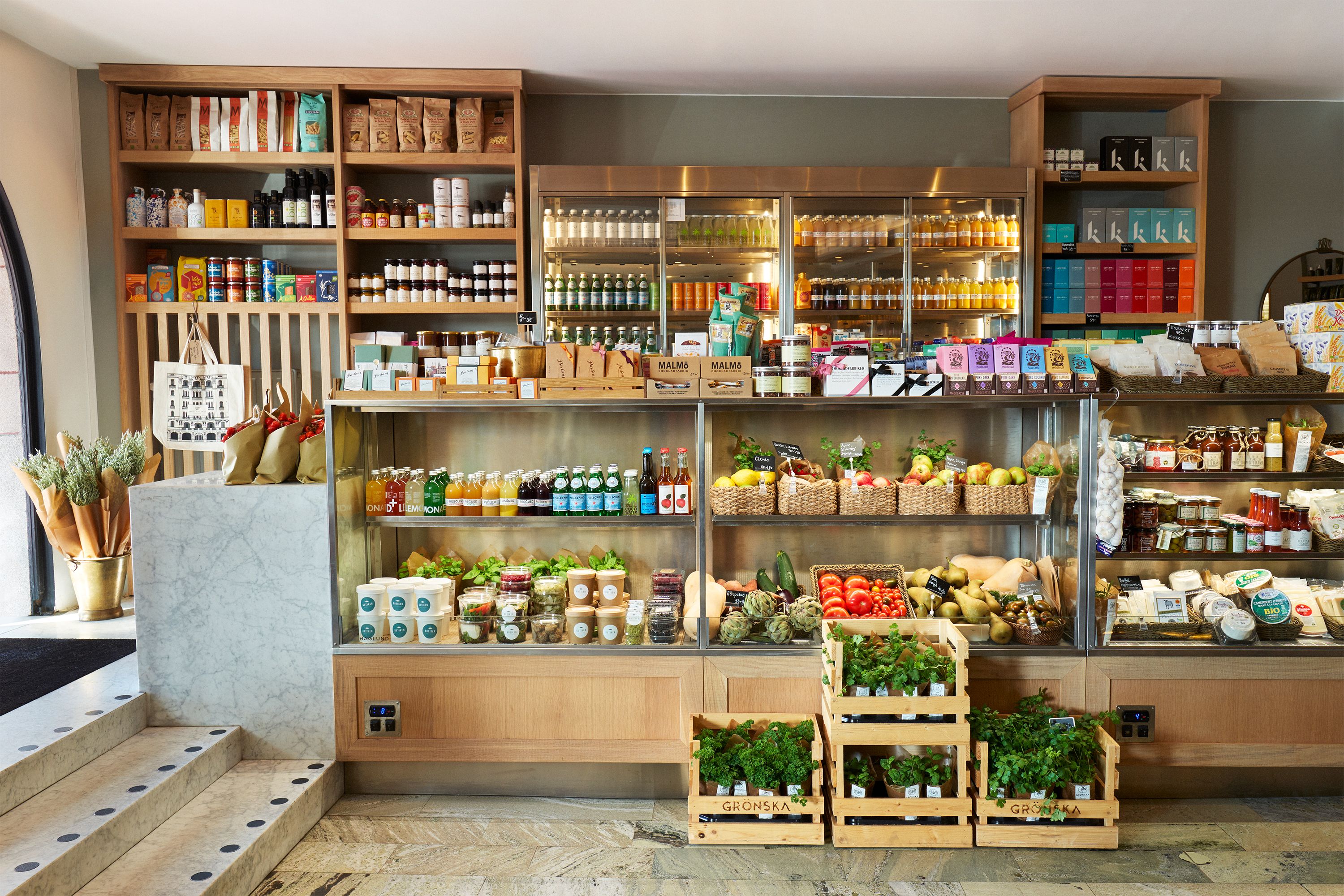 a store with shelves of food and drinks