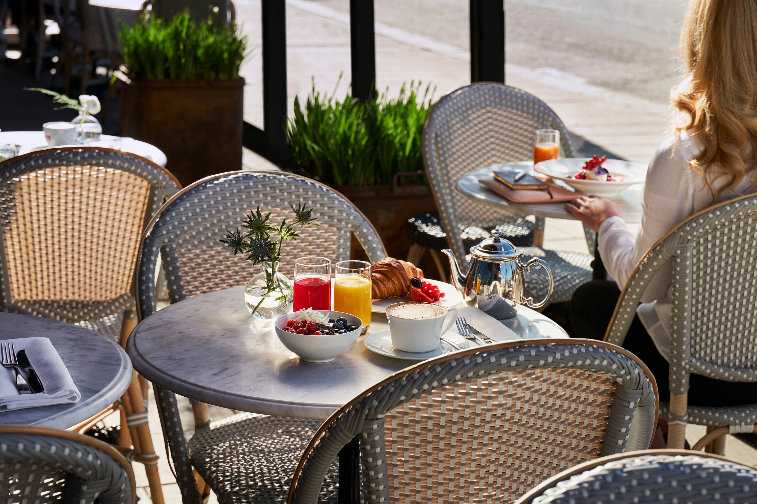 a table with food on it