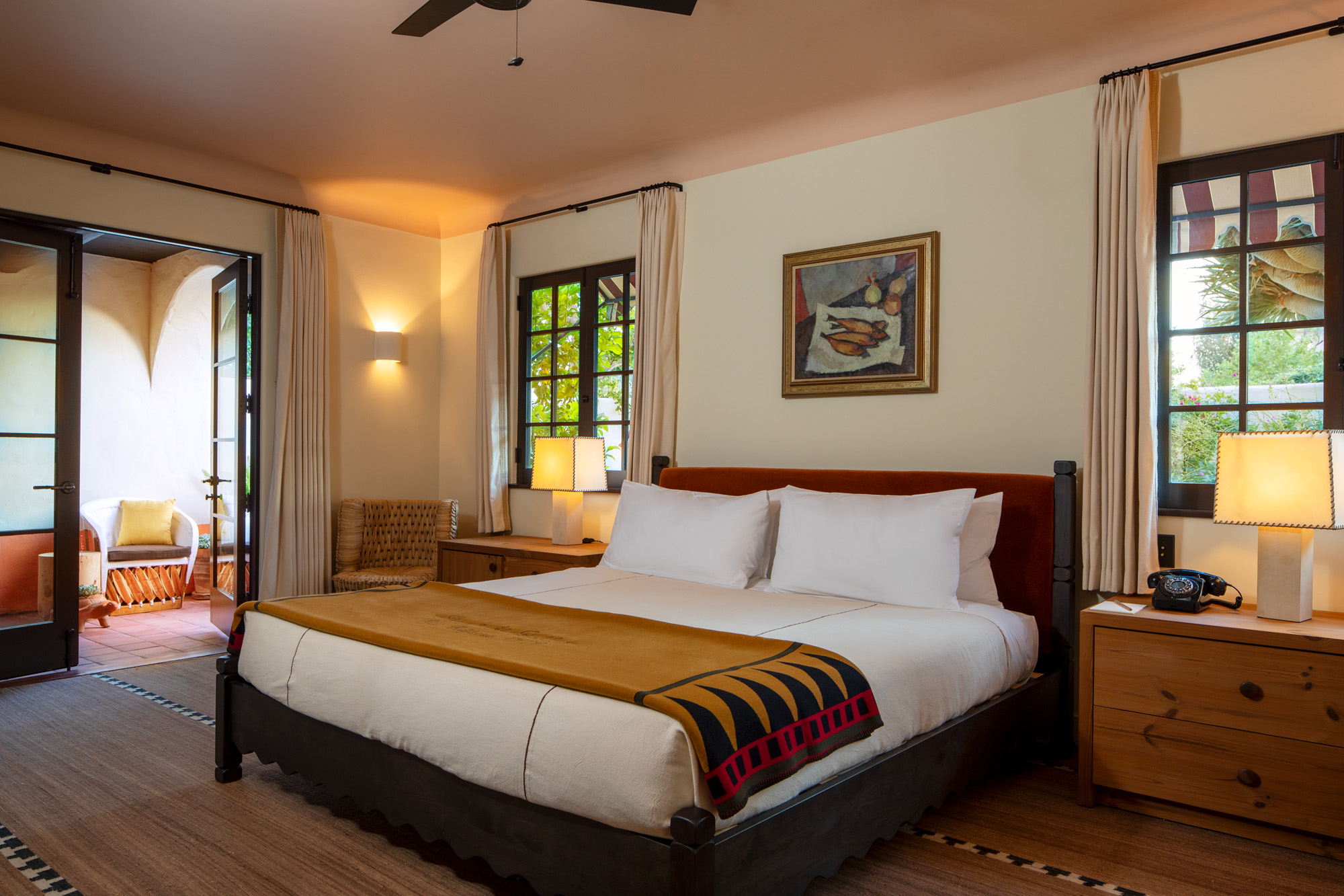 a bed in a room