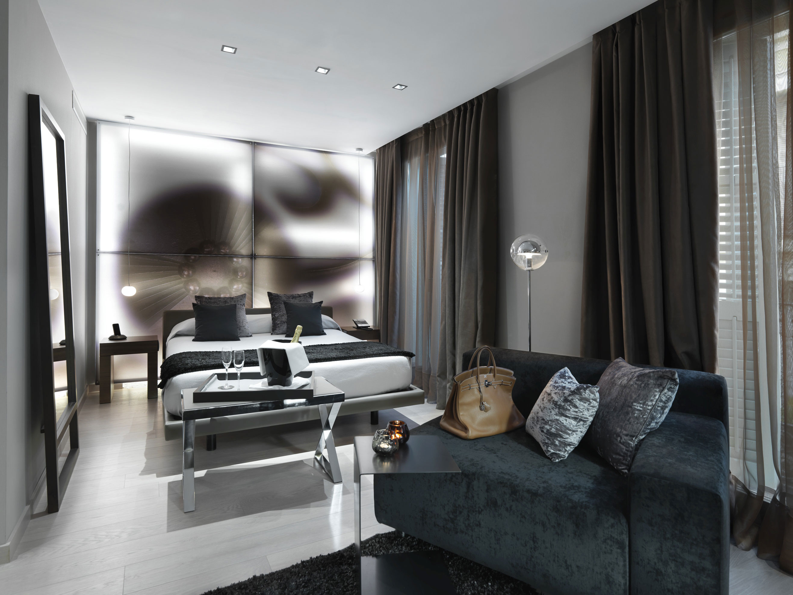 a room with a bed and a couch