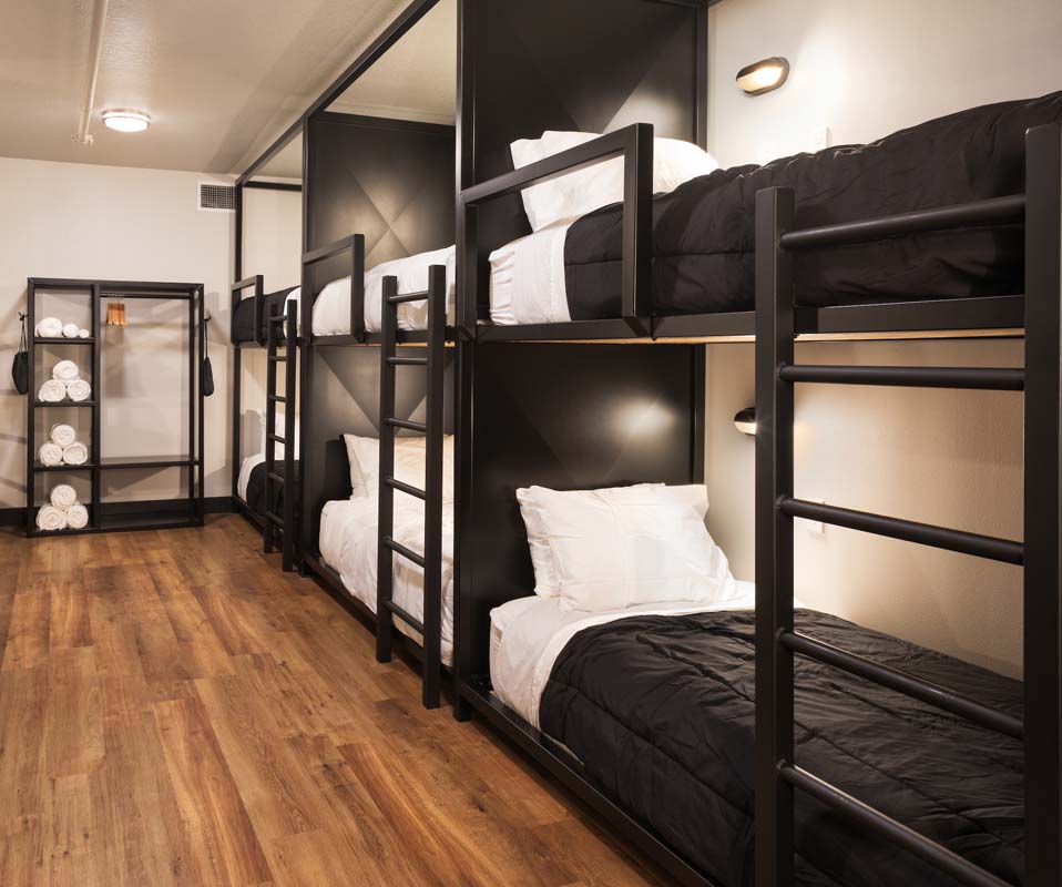 a room with bunk beds
