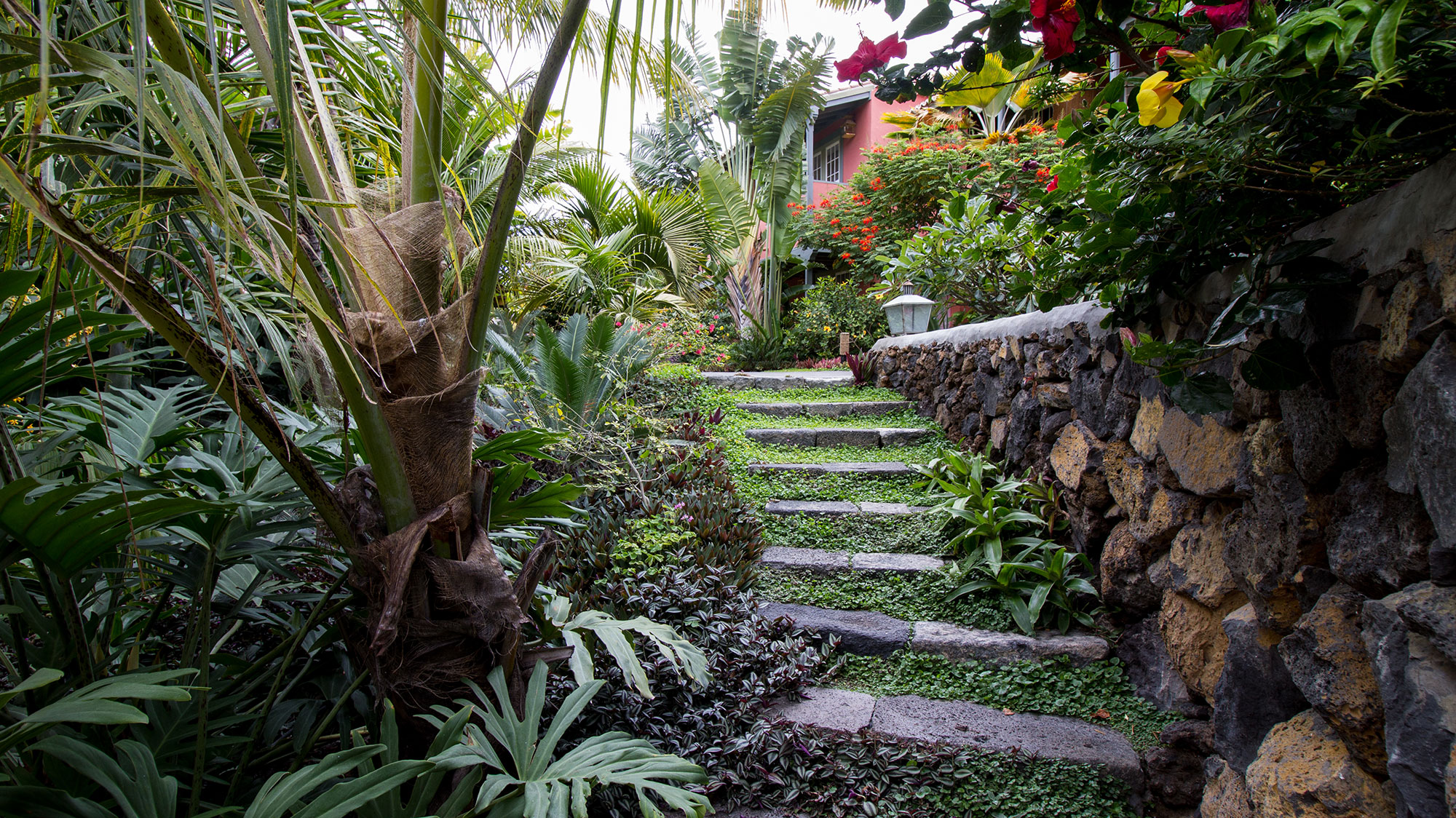 a stone steps leading up to a house