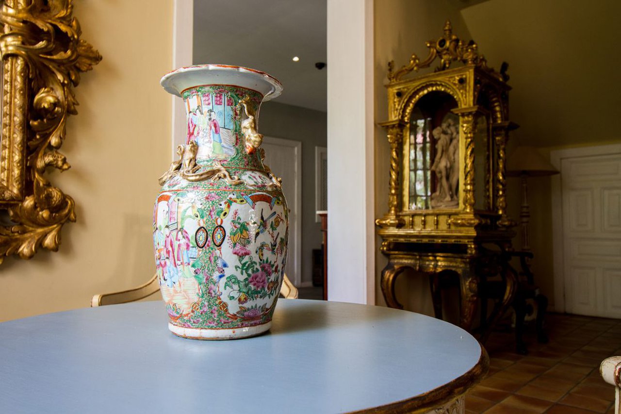 a vase on a table
