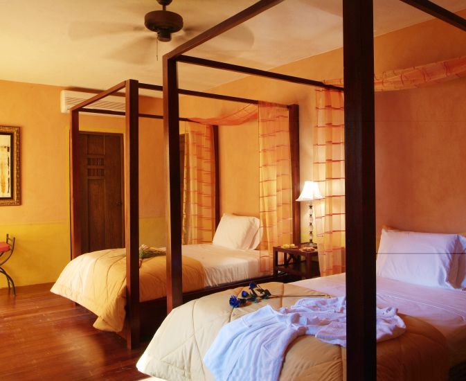 a room with two beds