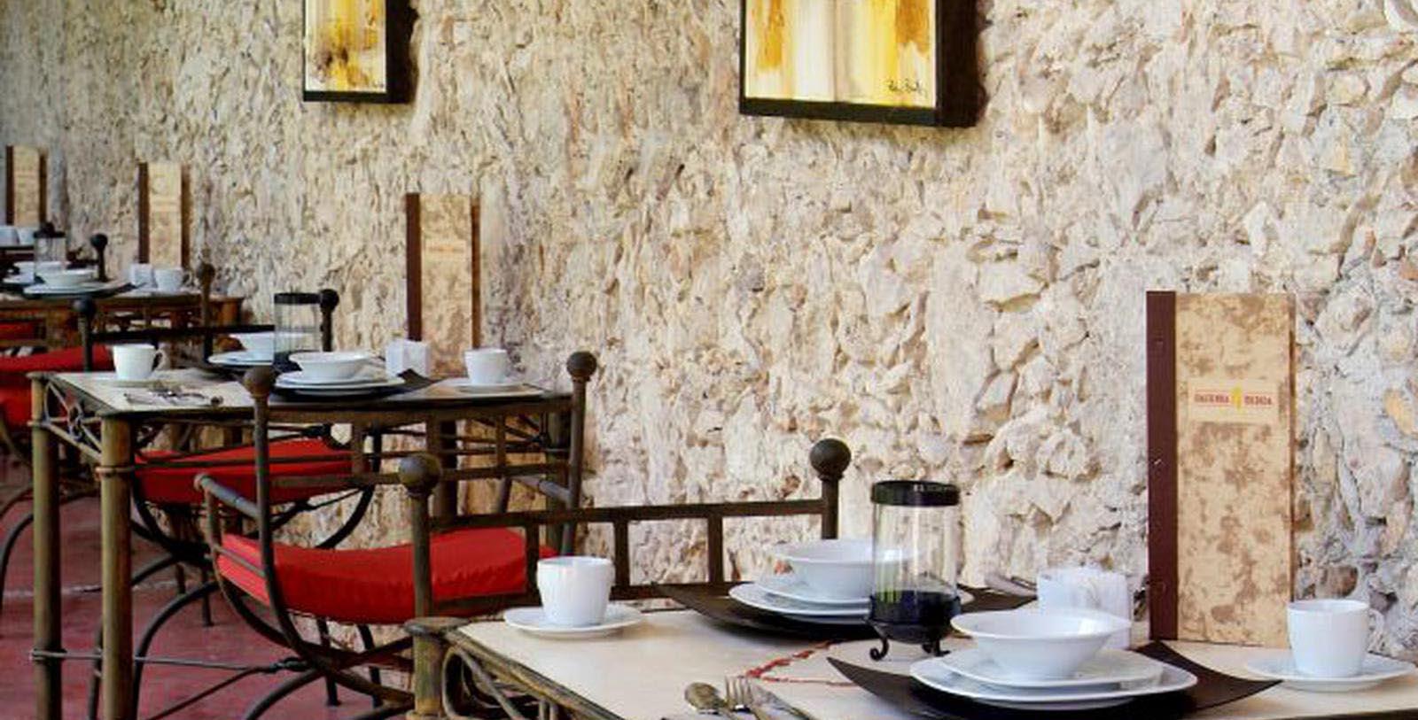 a table set up for a meal