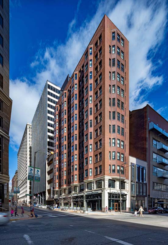 a tall building with many windows