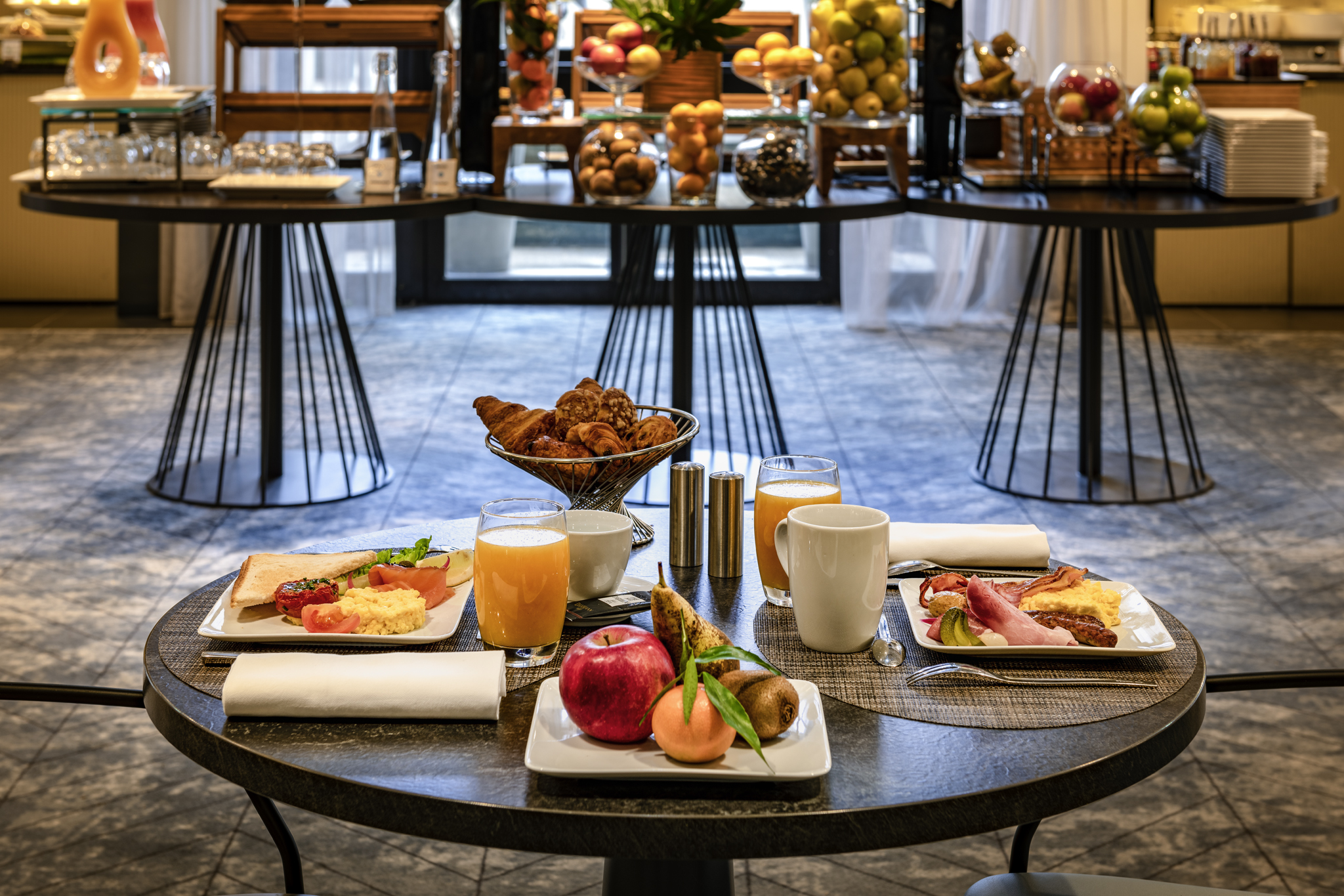 a table with food on it