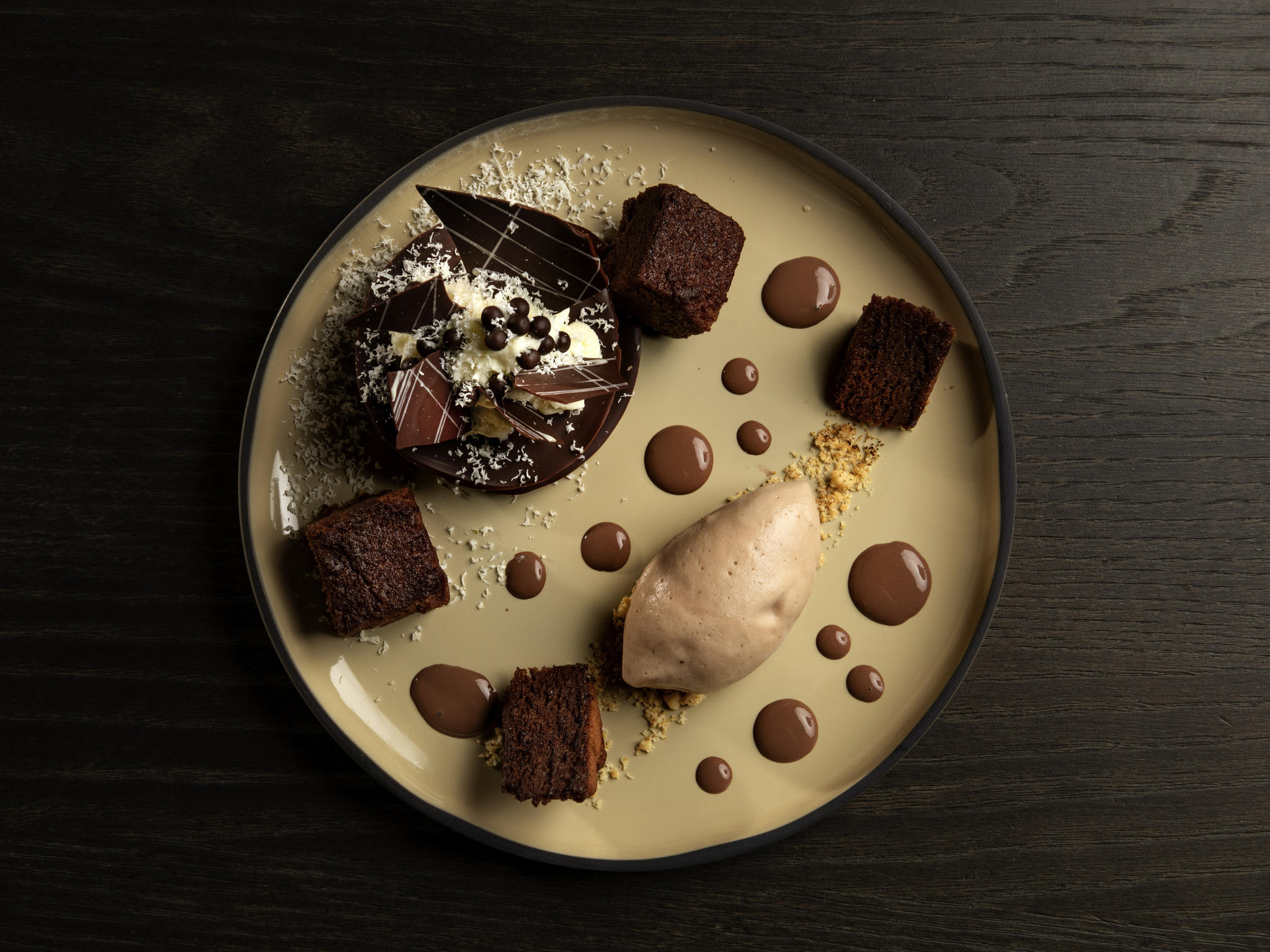 a plate of desserts on a table