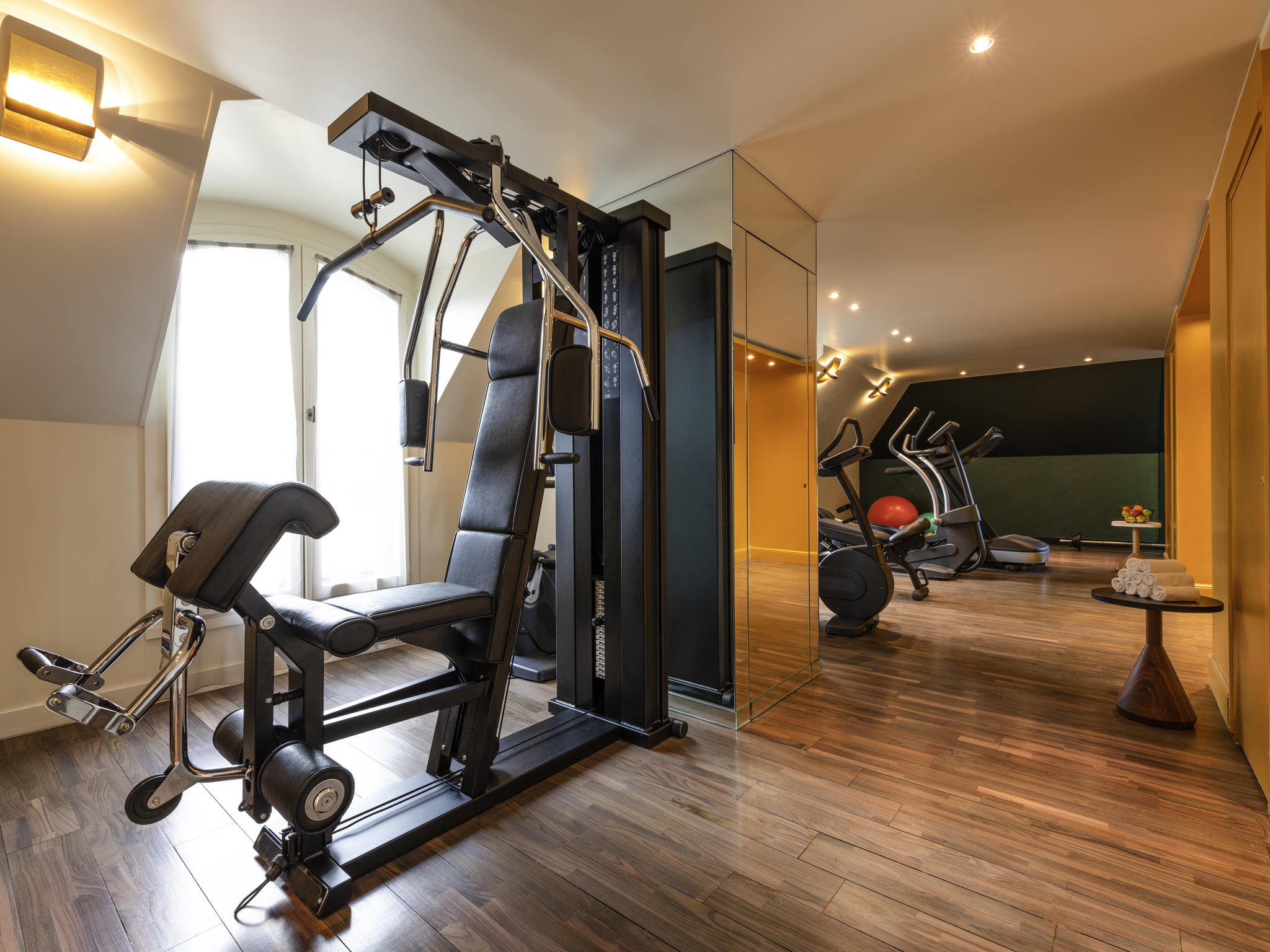 a gym with exercise equipment