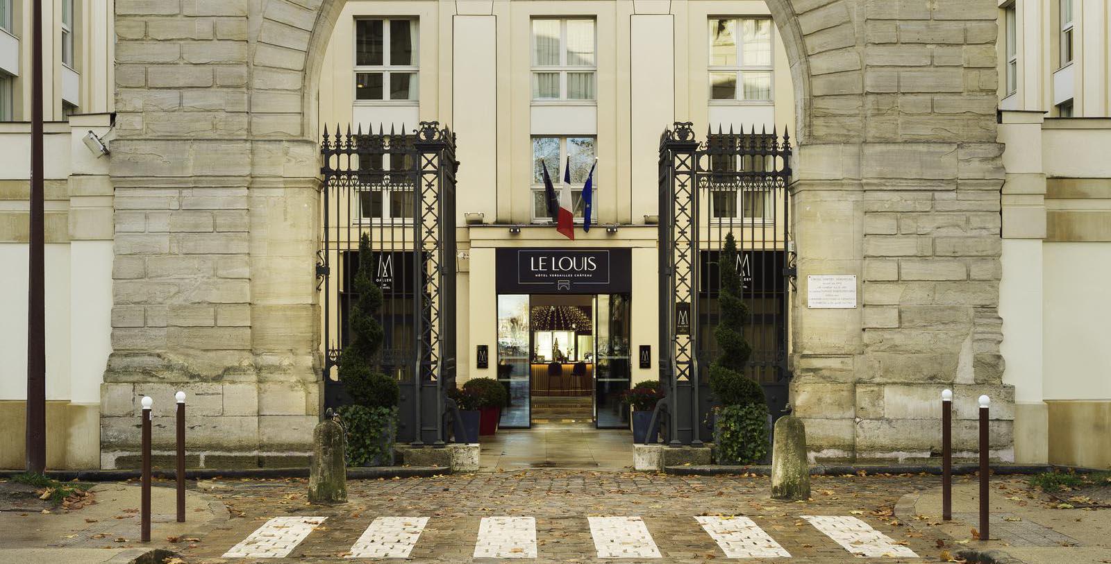 a building with a gated entrance
