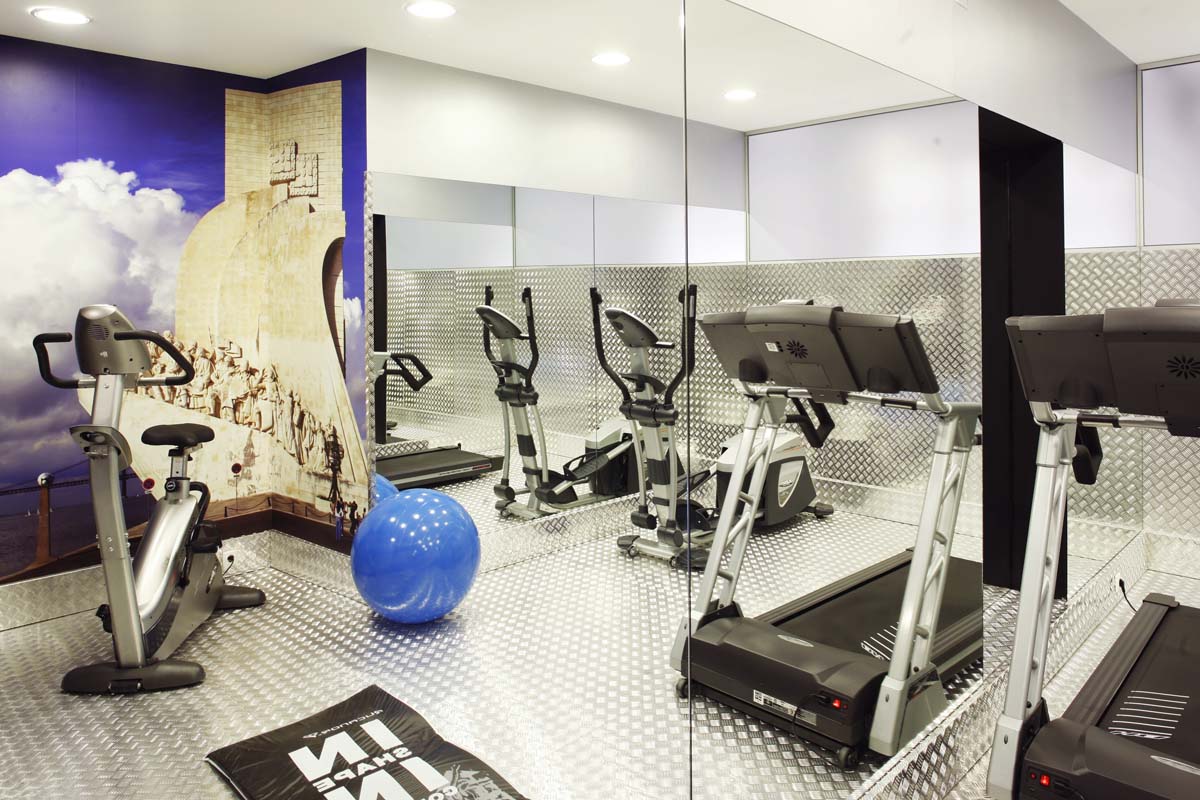 a room with exercise equipment