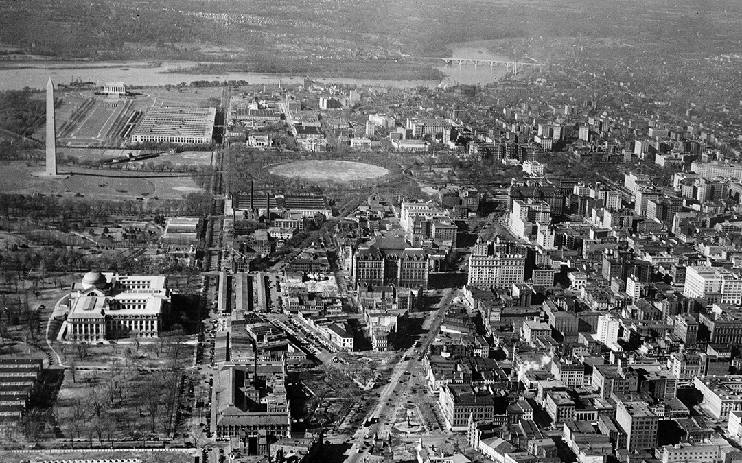an aerial view of a city